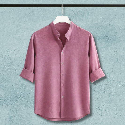 Zafran Band Collar Shirt - Onion