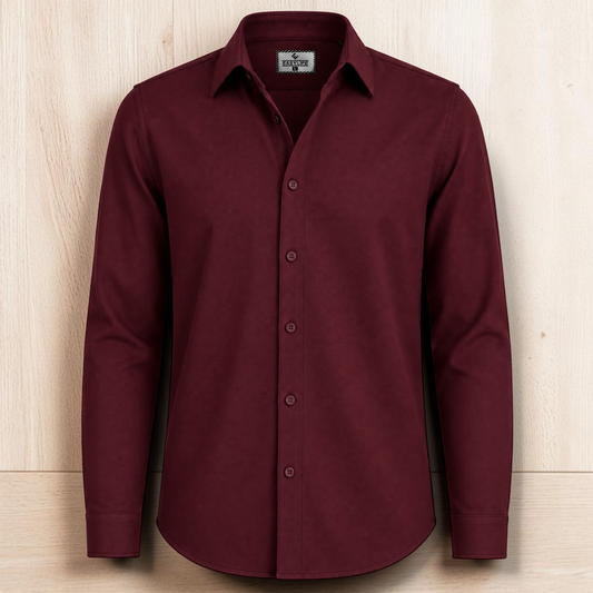 Timeless Cotton Twill Full Sleve Shirt - Maroon
