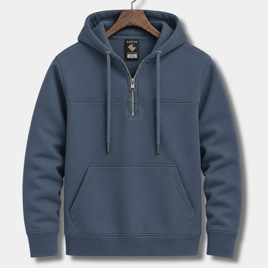 Classic Half-Zip Hoodie - Deep Sky Blue