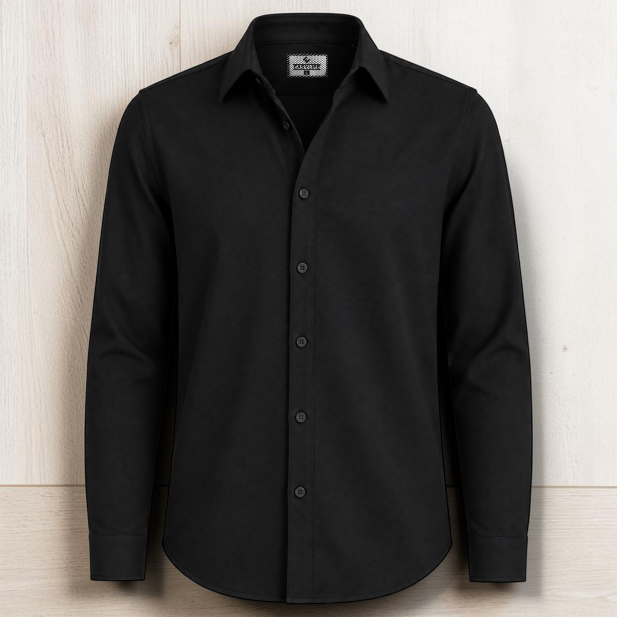 Timeless Cotton Twill Full Sleve Shirt - Black