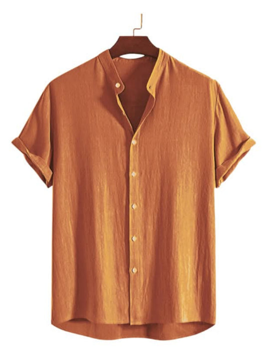 Band collar Mustard color shirt