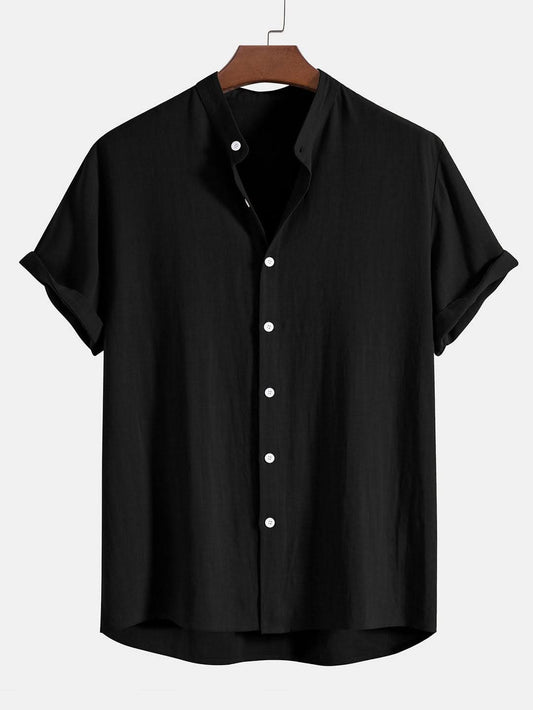 Band collar Black color shirt