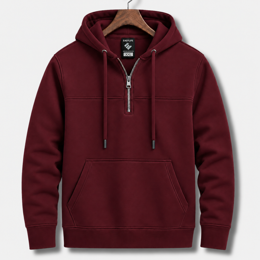 Classic Half-Zip Hoodie - Maroon