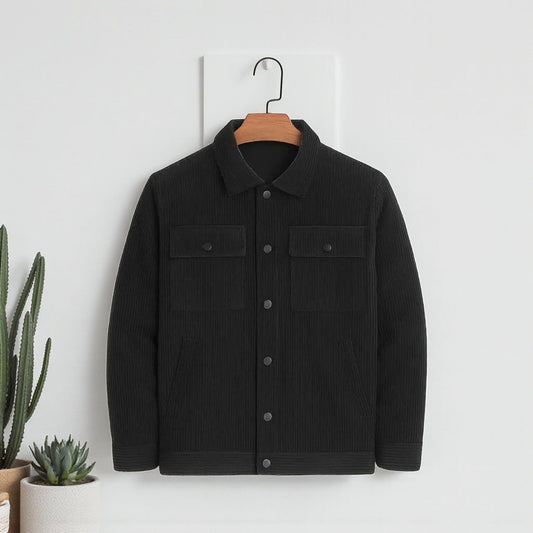 Men's Corduroy Light Weight Jackets -Black