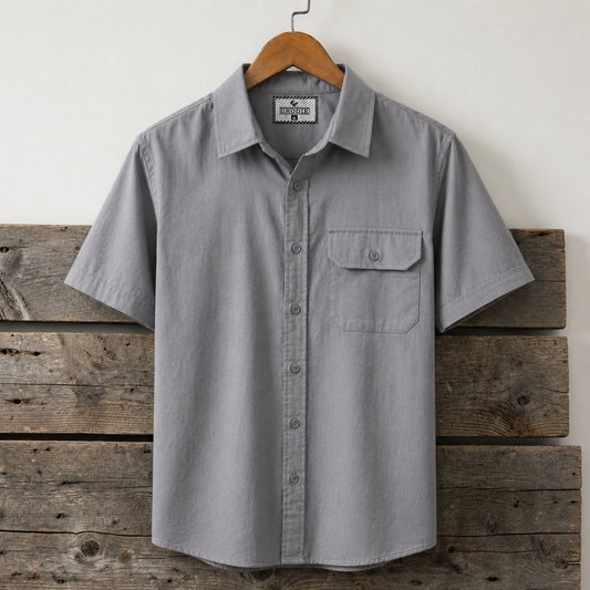 Single Pocket Half Sleeve Shirt - Ash