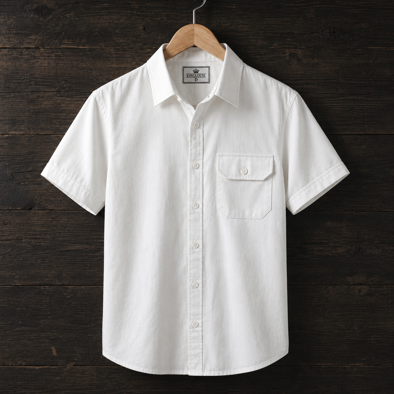Single Pocket Half Sleeve Shirt - White