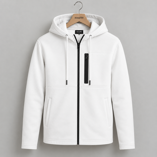 Men's Arms Full Zip Hooded Jacket - White