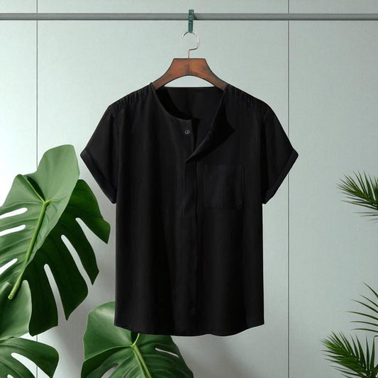 Black Color O Neck Half Sleeve Katua