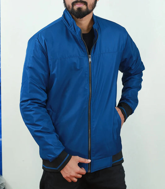 High Neck Dark Royal Blue  Color Jacket