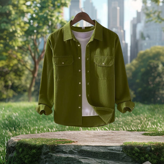 Tow Pocket Olive Color Shirt