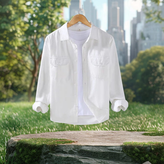 Tow Pocket White Color Shirt
