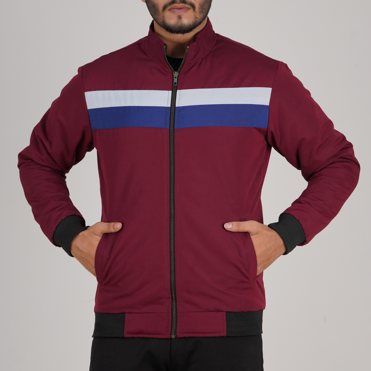 Design High Neck maroon Color Jacket