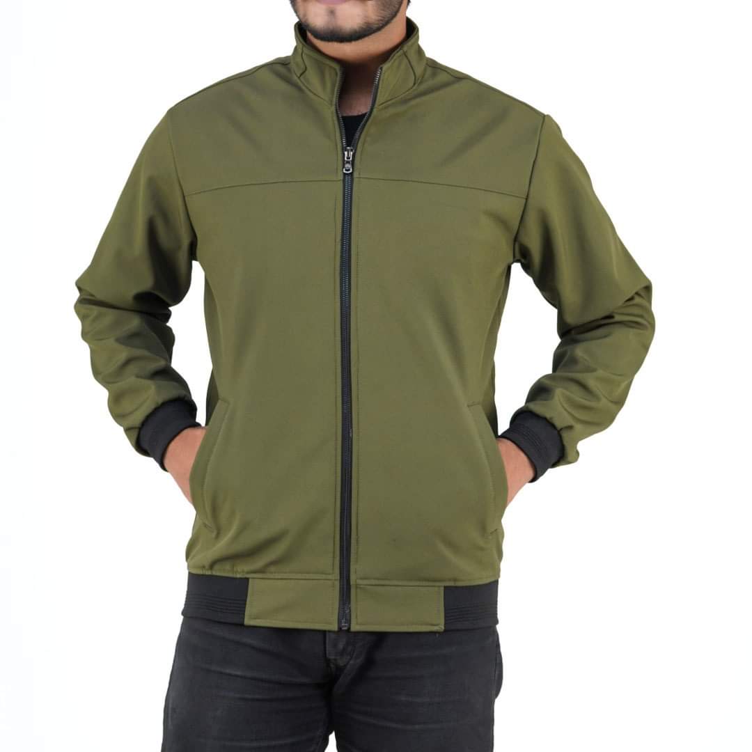 Bonded High Neck Olive Color Jacket