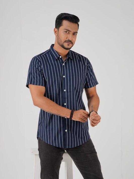 Half Sleeve  Stripe Shirt 2