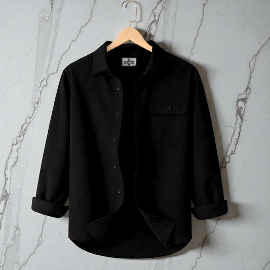 Single Pocket Casual Shirt - Black