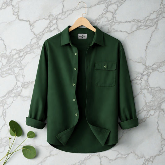 Single Pocket Casual Shirt - Green