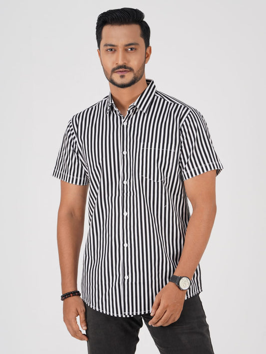 Half Sleeve  Stripe Shirt 1