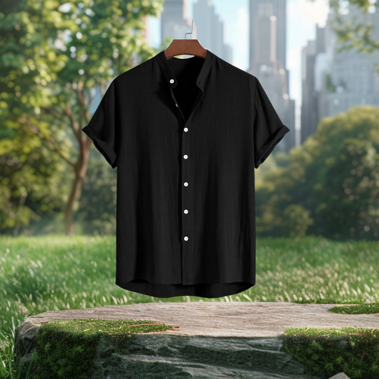 Black coler Band Coller Shirt