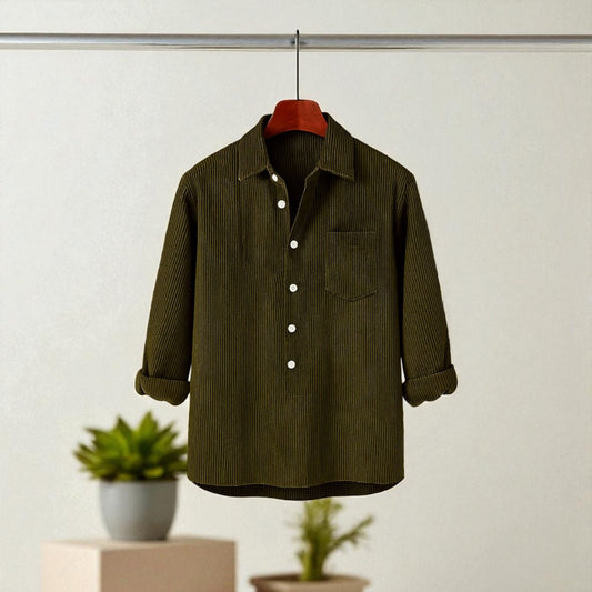 Luxury Full Sleeve Cord Katua -Olive