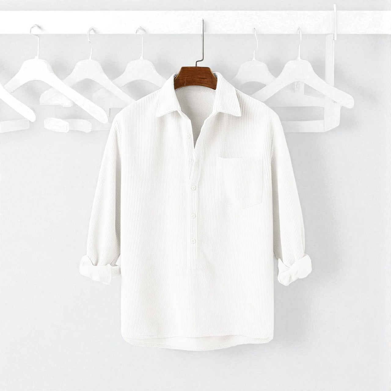 Luxury Full Sleeve Cord Katua -White