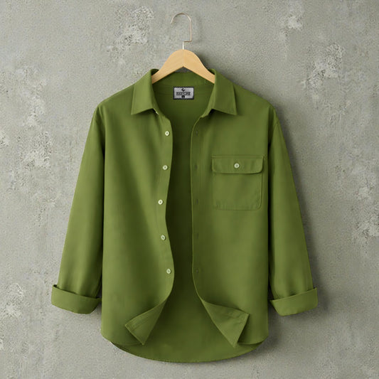 Single Pocket Casual Shirt - Olive
