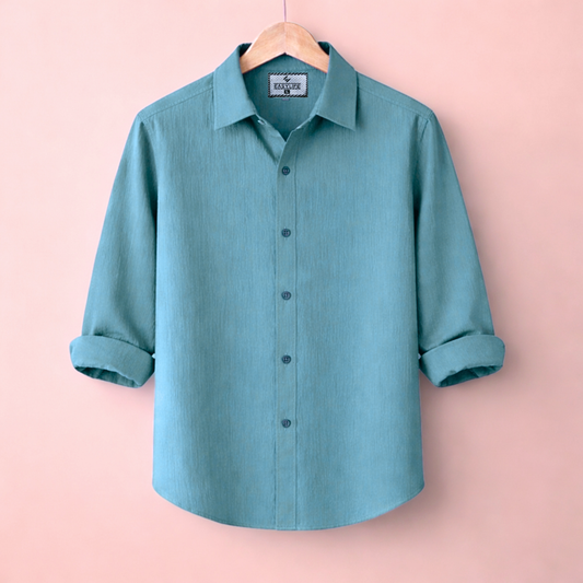 Zafran Full Sleeve Casual Shirt - Sea Blue