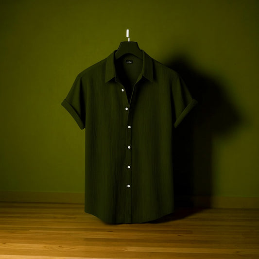 Luxury Olive Color Half Sleeve Shirt