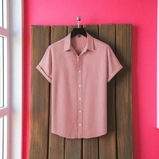 Luxury Pink Color Half Sleeve Shirt