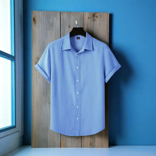 Luxury Sky Color Half Sleeve Shirt